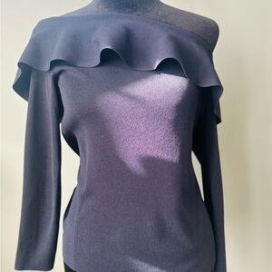 Off-Shoulder Navy Sweater